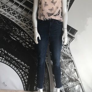 Express jeans with lace up ankle detail